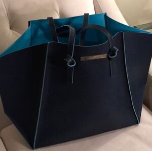 Vince Camuto Reversible Navy and Teal Tote